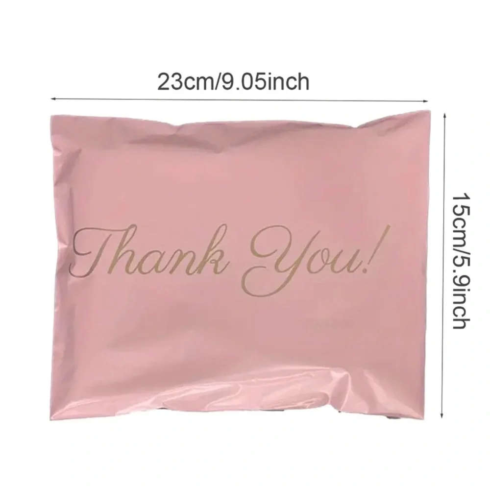 Set of 20 Pink Poly Mailers - “Thank You” Self Sealing Shipping Poly Mailers